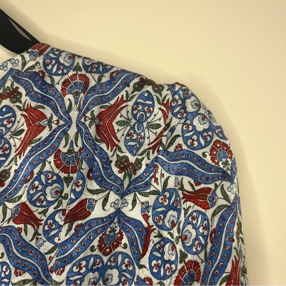 ZARA Silky Blue Paisley Authentic Wrap Longsleeve Midi Dress - Picture 14 of 15